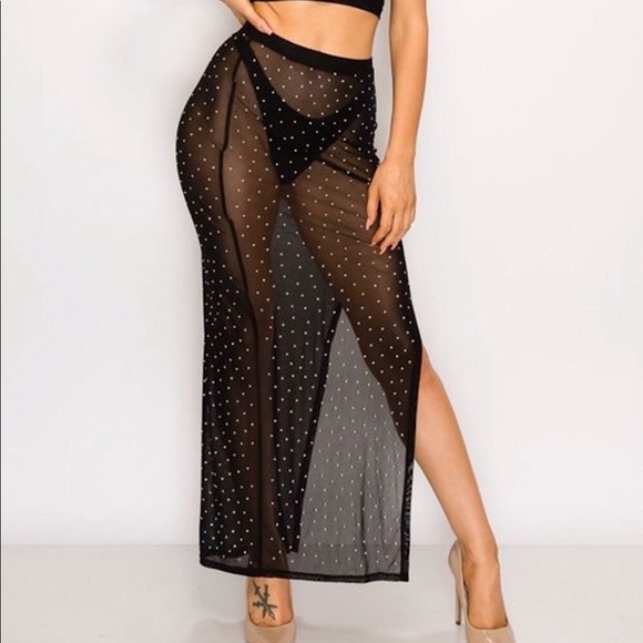Dresses & Skirts - Sheer Rhinestone Skirt